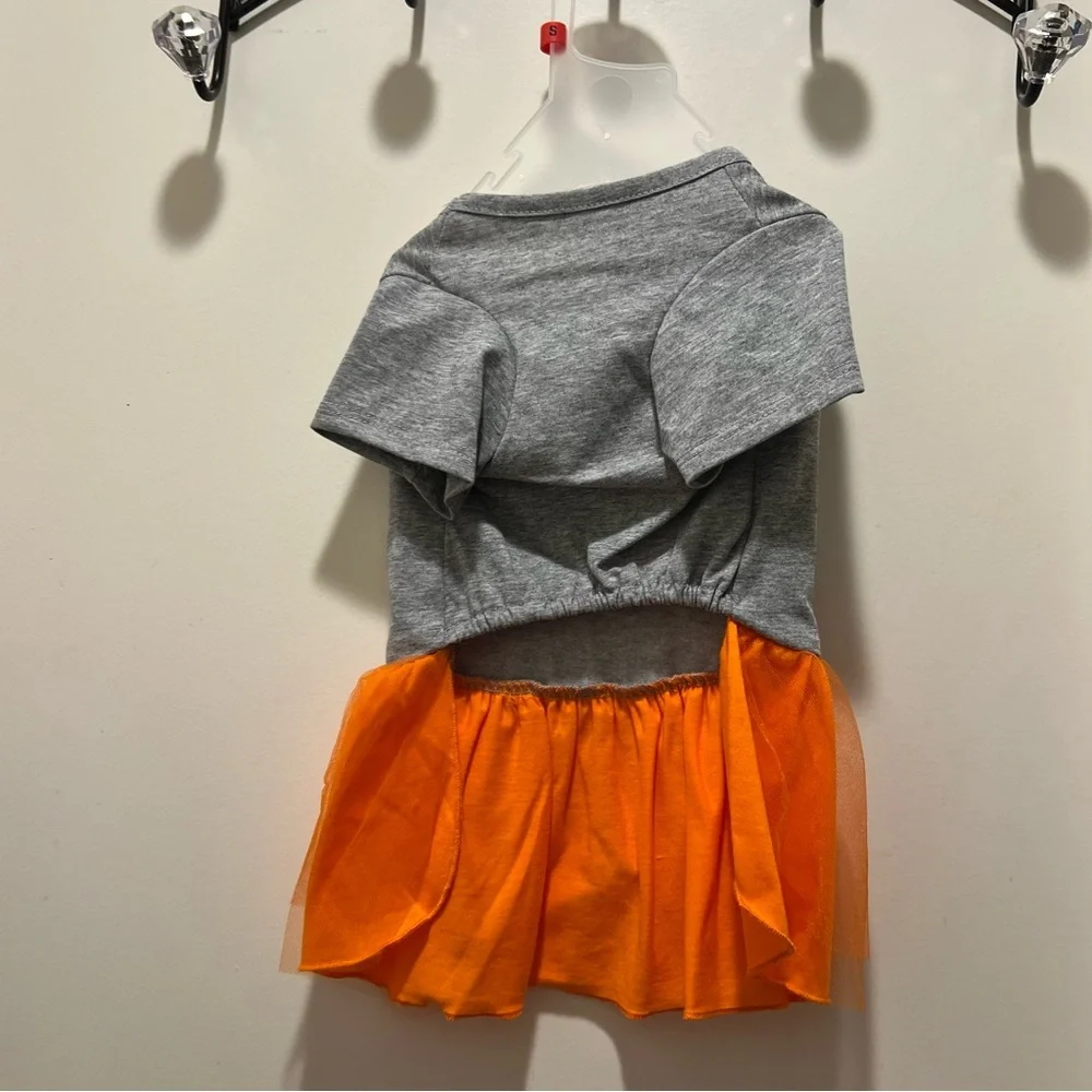 Pet Apparel Halloween dress Skeleton orange Small costume dog